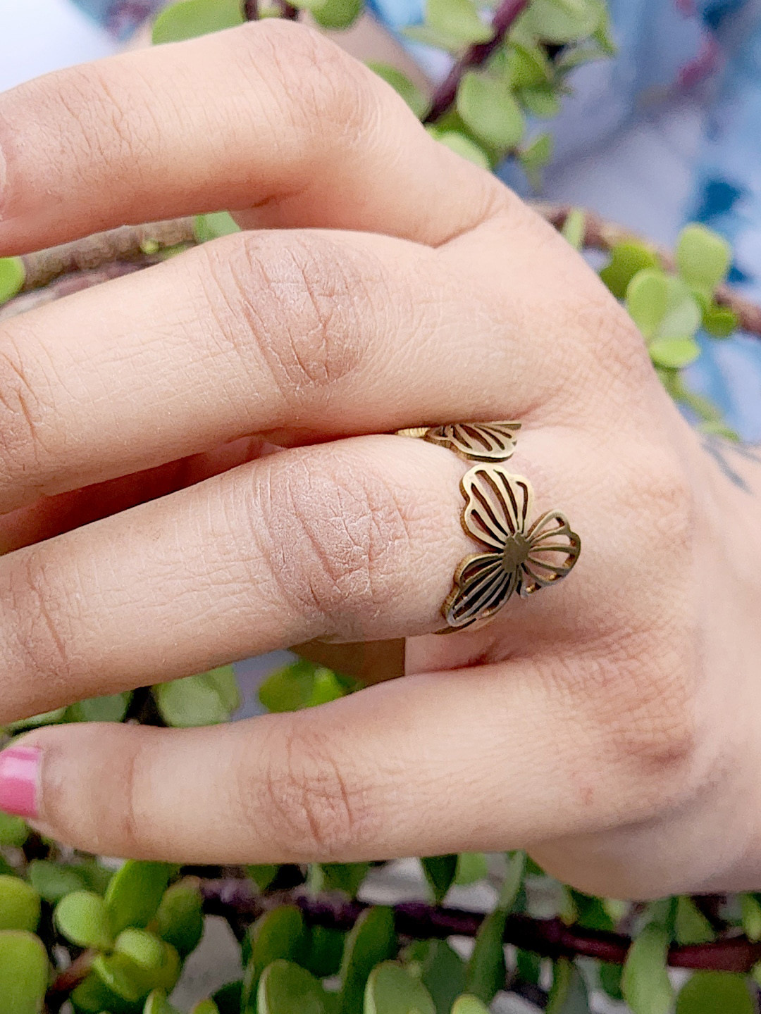 

Goldnera Brass-Plated Finger Ring, Bronze
