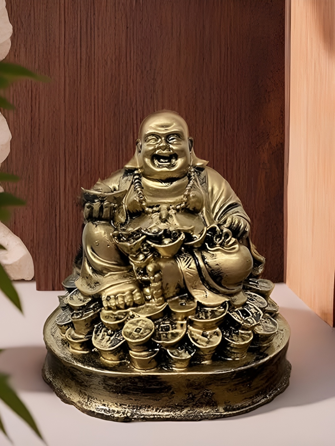 

VIVARS CRAFT Gold-Toned Buddha Figurine Showpiece