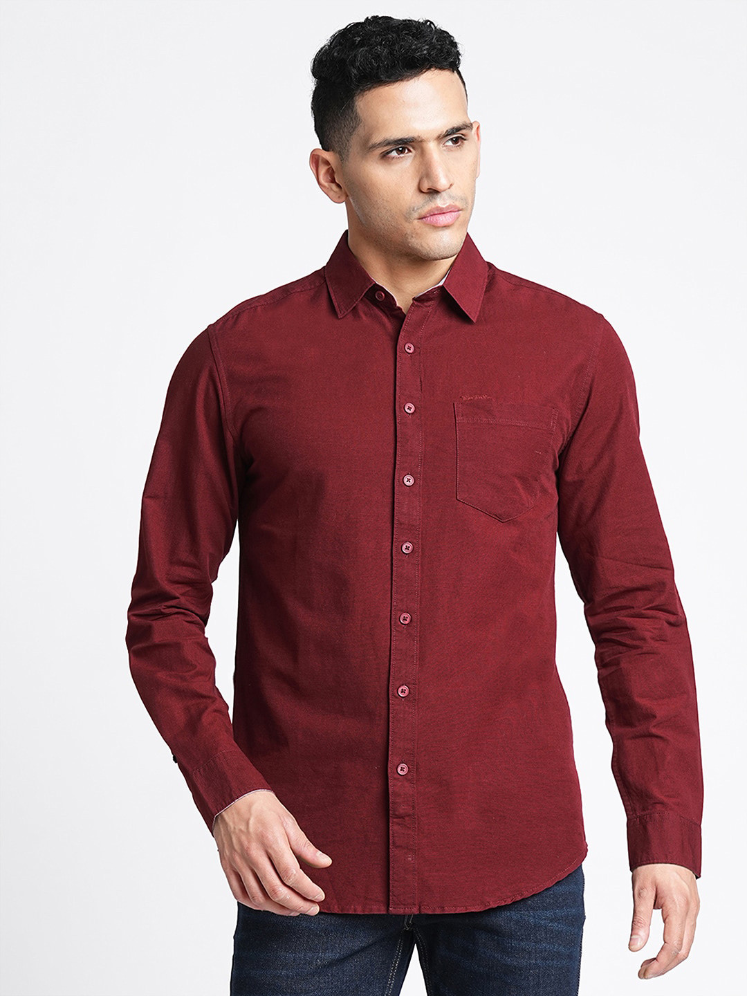 

Blue Buddha Comfort Long Sleeves Cotton Casual Shirt, Maroon