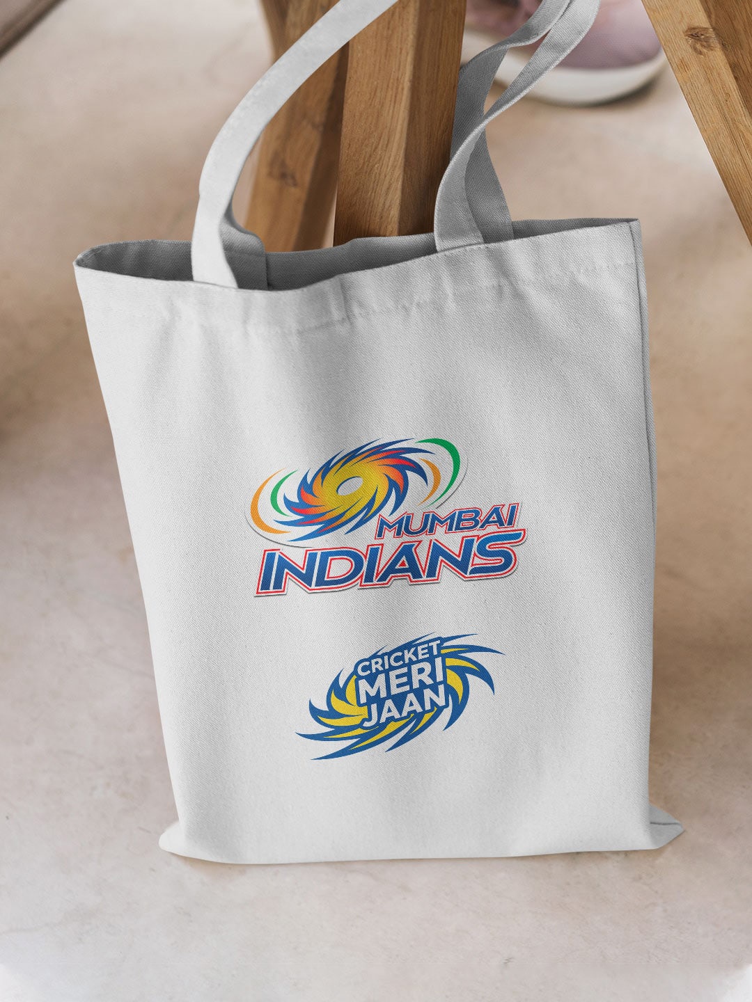 

FanCode Unisex Mumbai Indians Printed Canvas Shopper Tote Bag, White