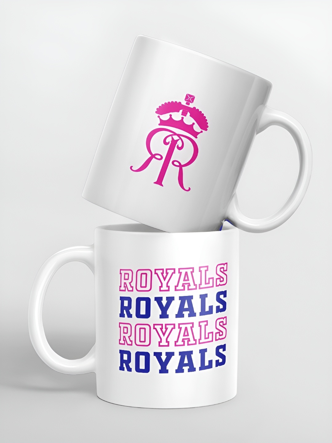 

FanCode White & Pink Printed Ceramic Matte Mugs Set of Cups and Mugs