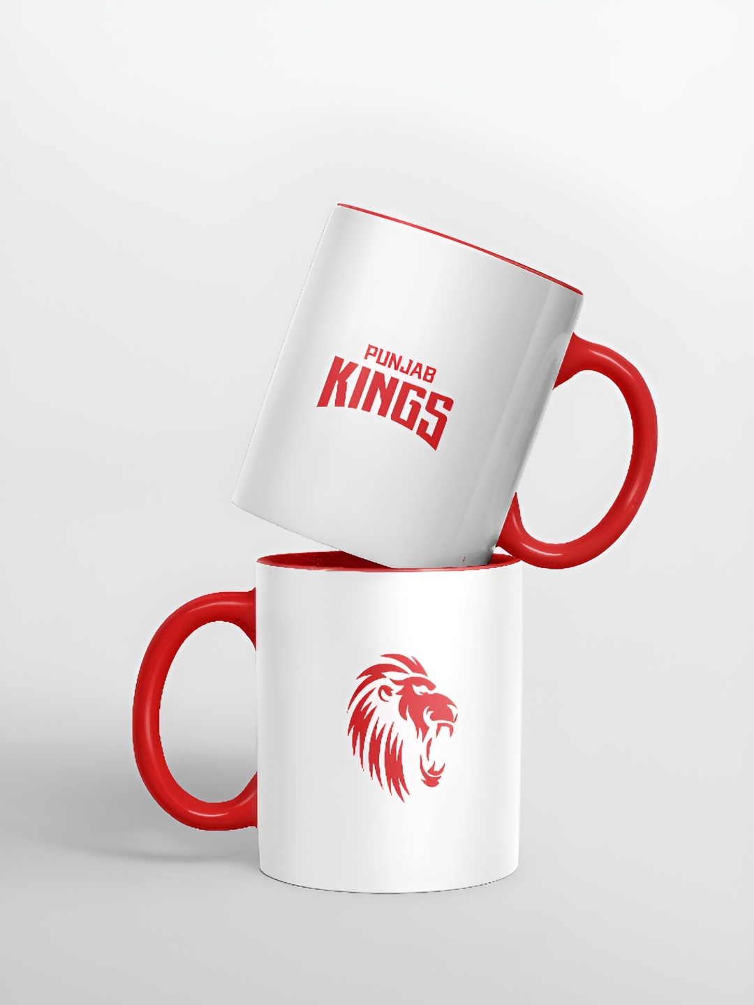 

FanCode White & Red Printed Ceramic Matte Mugs Set of Cups and Mugs