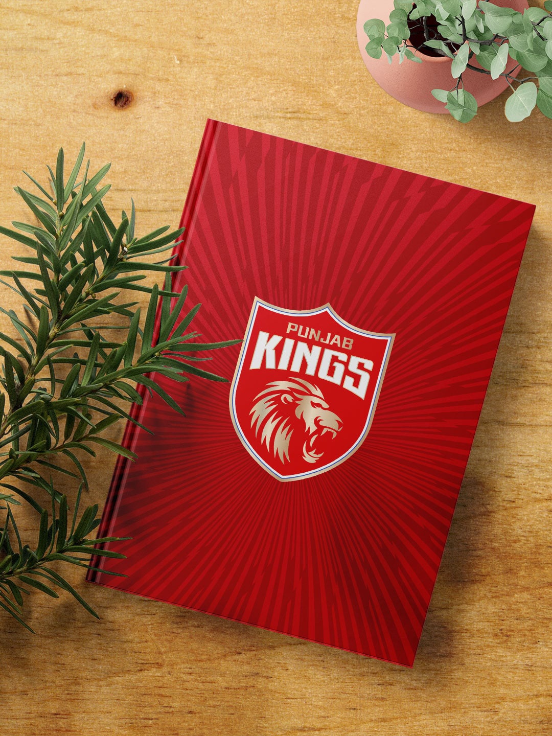 

FanCode Punjab Kings Logo Printed Notebook, Red