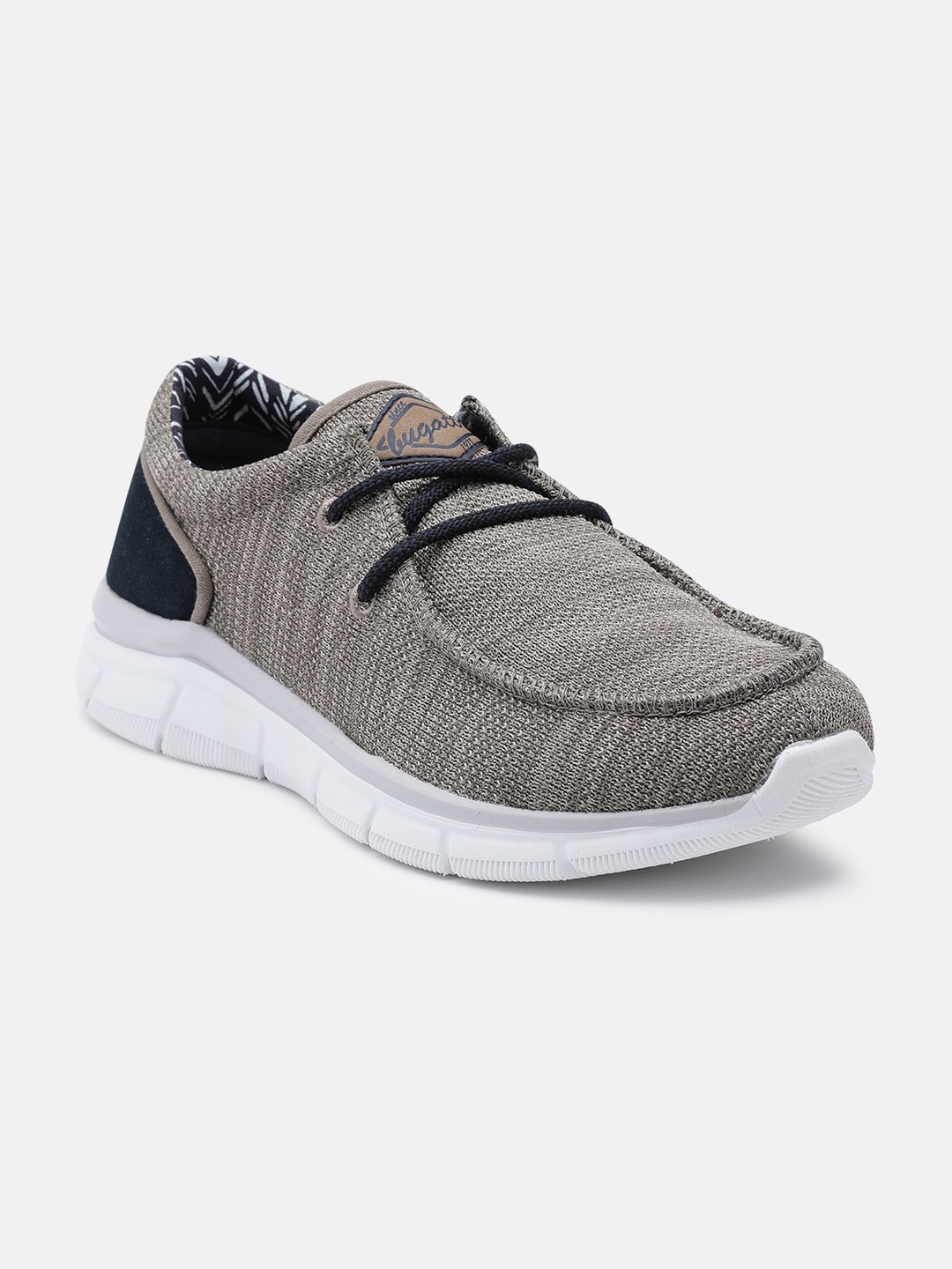 

Bugatti Soa Men Textured Round Toe Textile Sneakers, Beige