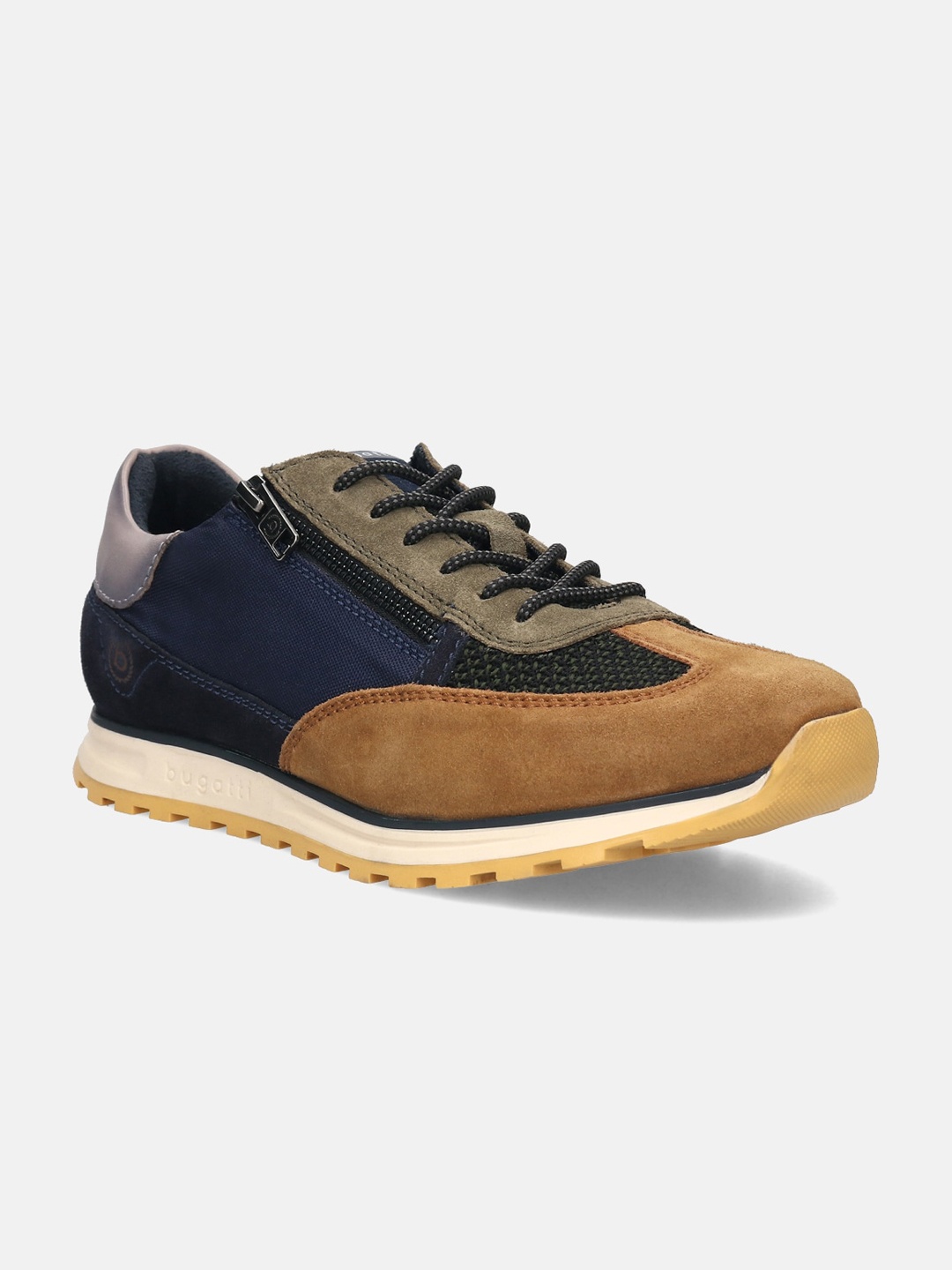 

Bugatti Cirino Men Colourblocked Round Toe Suede Sneakers, Brown