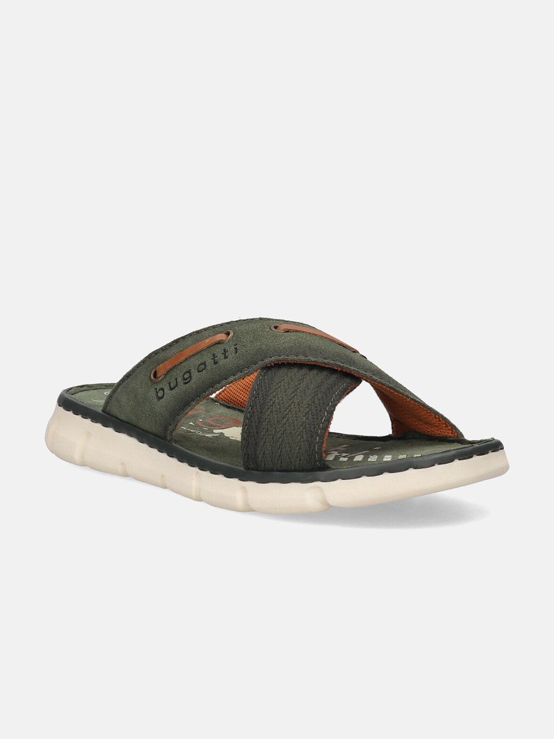 

Bugatti Damar Men Suede Comfort Sandals, Green