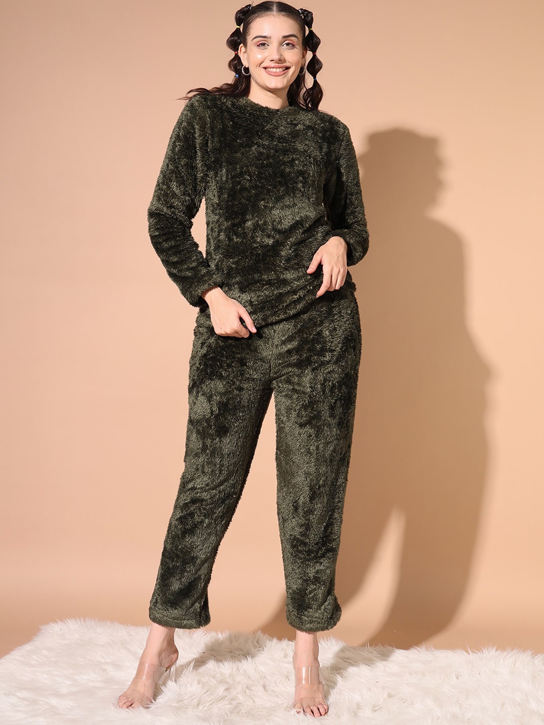 

BAESD Round Neck Sweater With Trousers, Green
