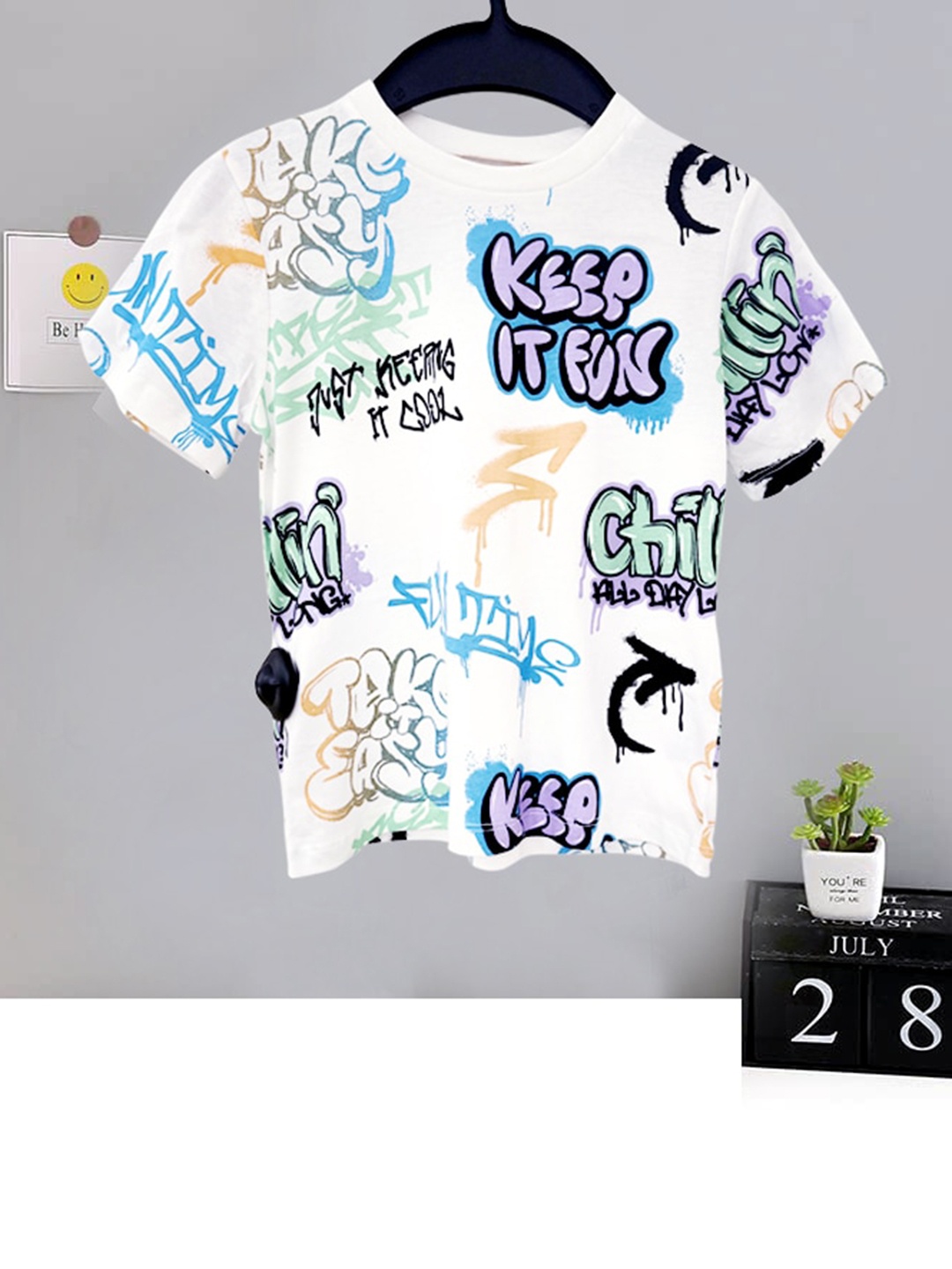 

Googo Gaaga Boys Printed Round Neck T-shirt, White