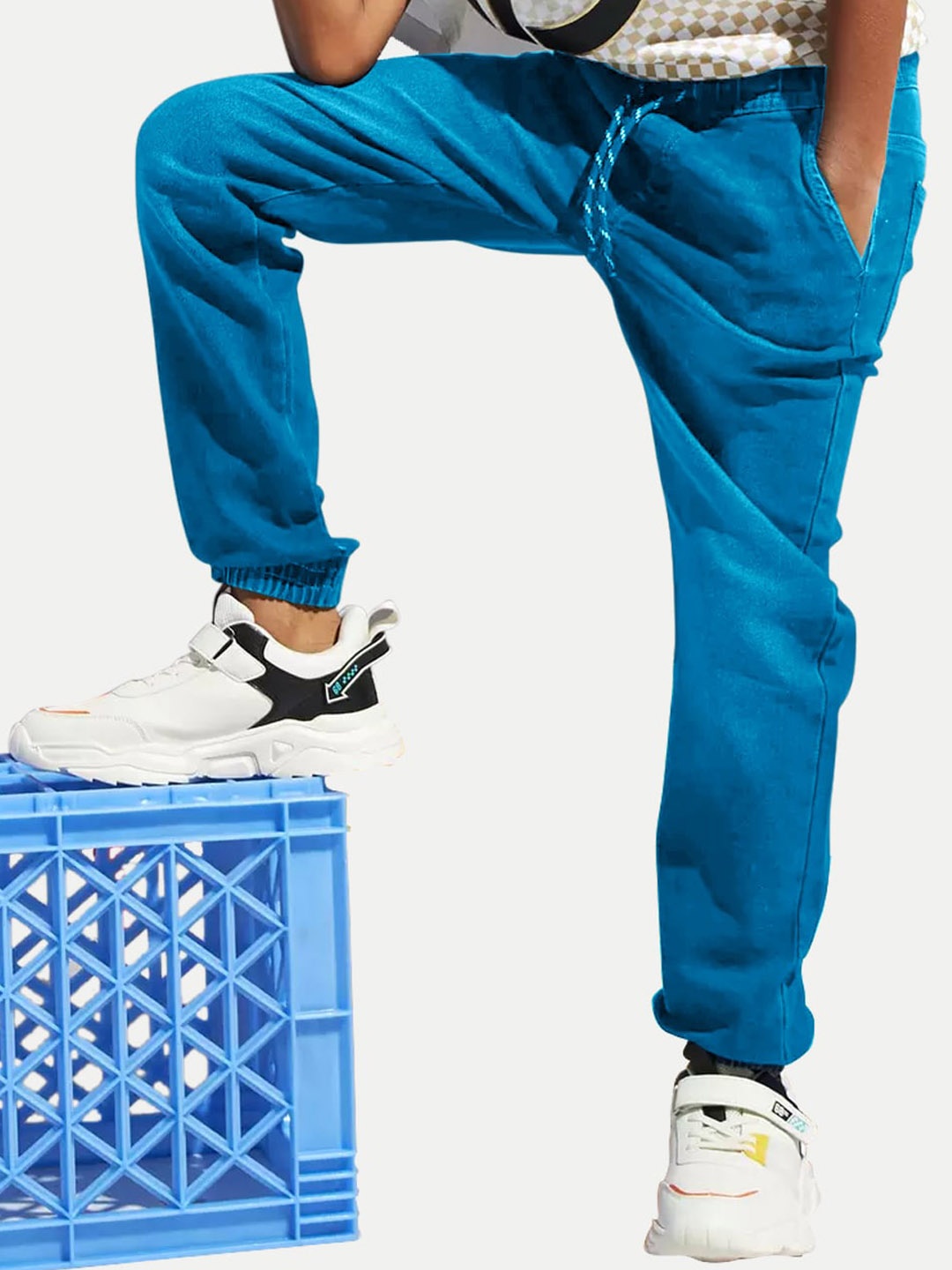 

BAESD Boys Mid-Rise Cotton Joggers, Blue