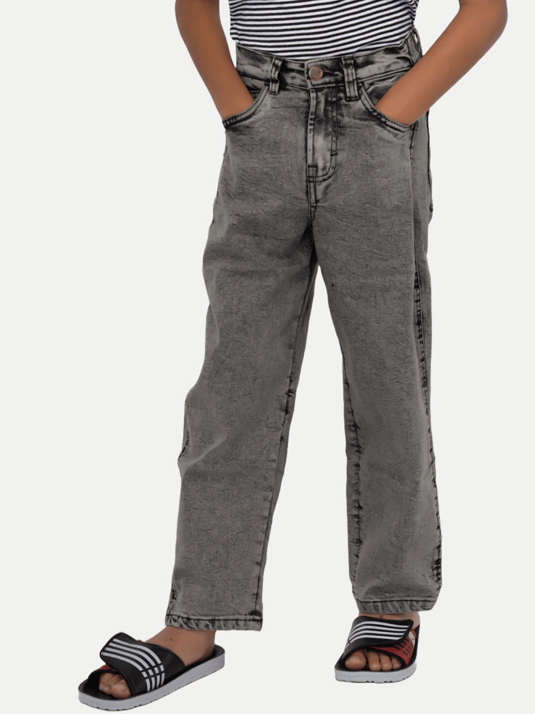 

BAESD Boys Relaxed Fit Clean Look Cotton Jeans, Grey