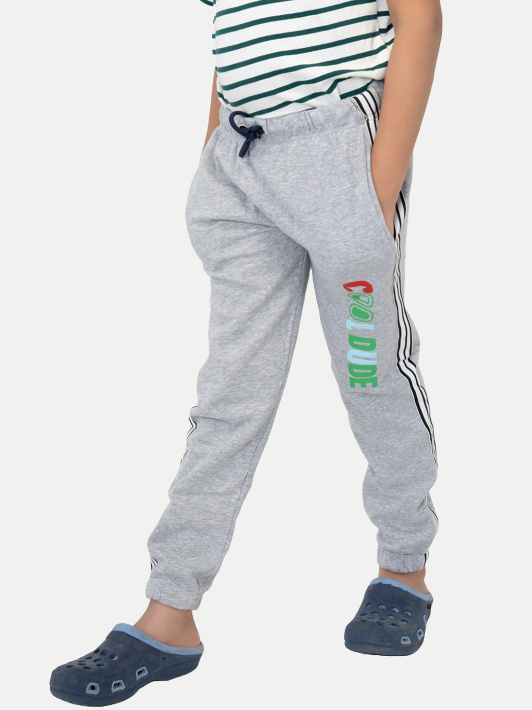 

BAESD Boys Typography Printed Cotton Jogger, Grey