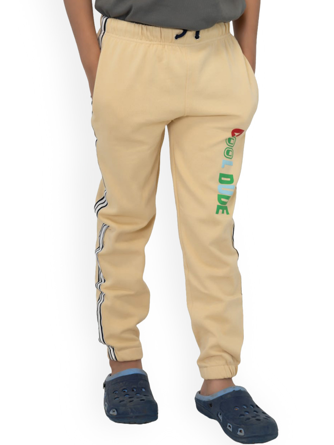 

BAESD Boys Typography Printed Cotton Jogger, Beige