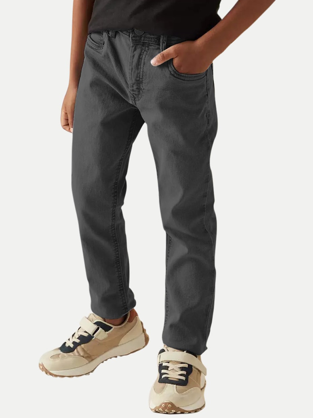 

BAESD Boys Slim Fit Clean Look Cotton Jeans, Grey