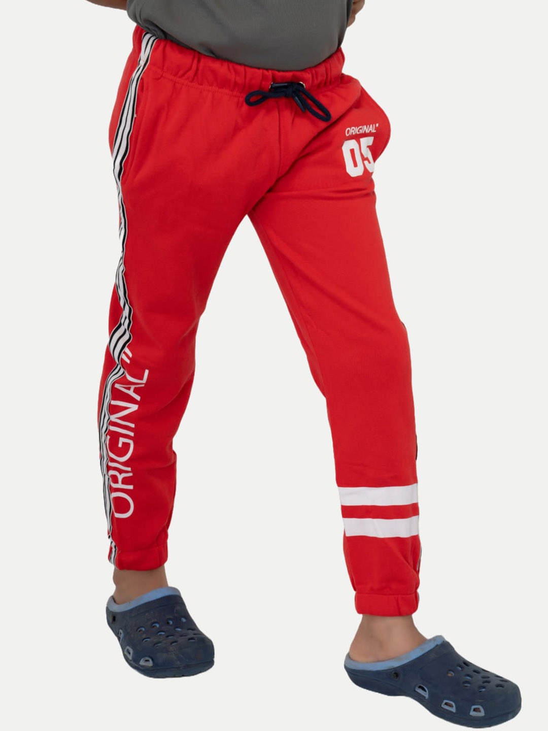 

BAESD Boys Typography Printed Cotton Jogger, Red