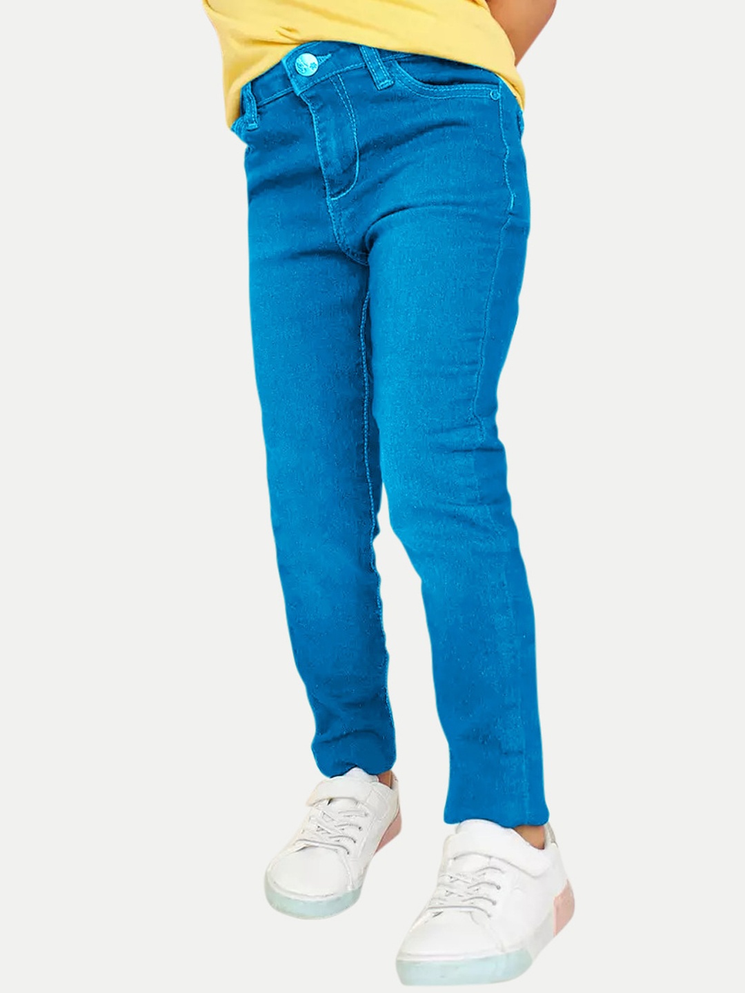 

BAESD Girls Skinny Fit Mid Rise Clean Look Cotton Jeans, Blue