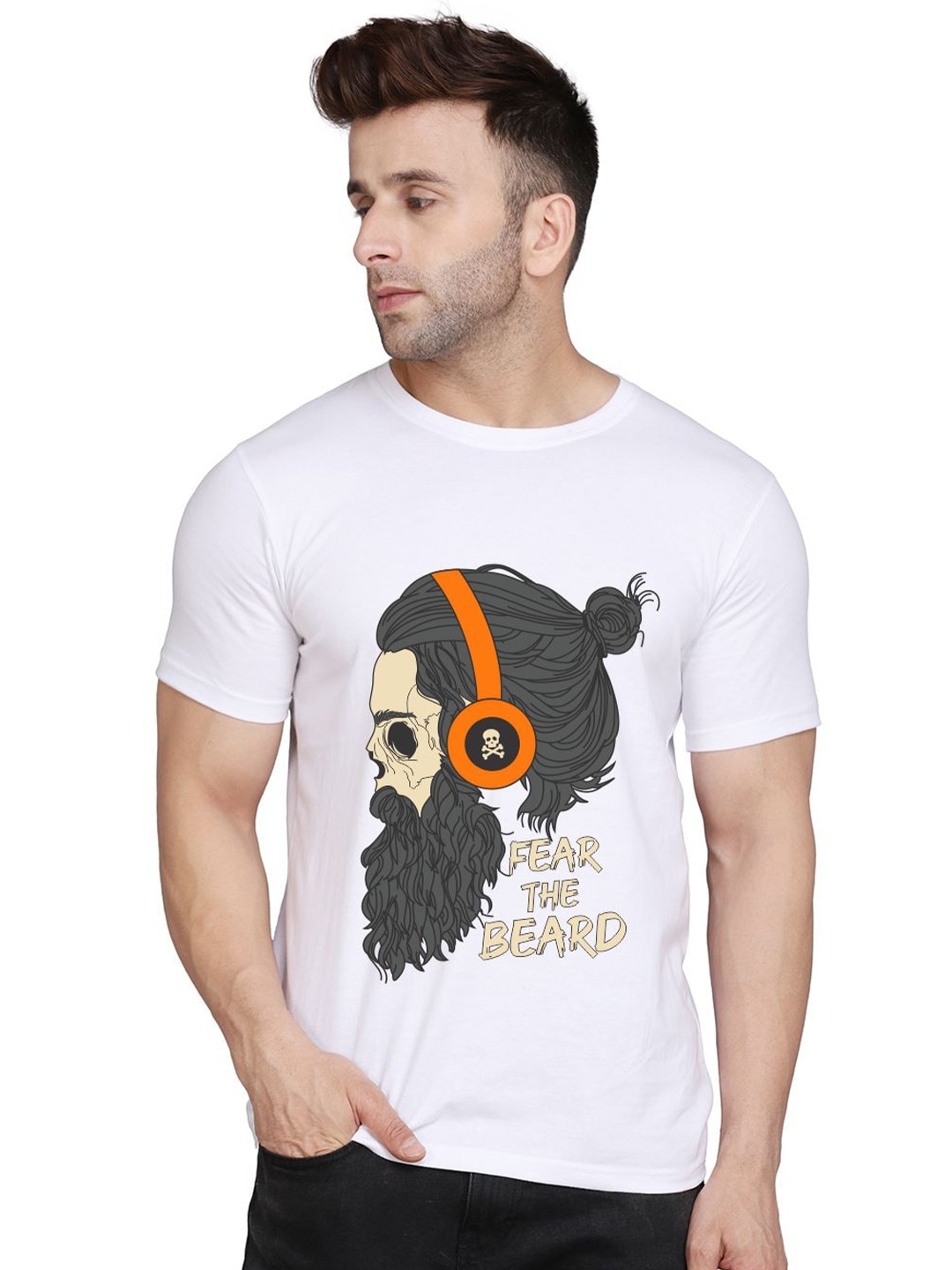 

SLOWLORIS Bio Wash Graphic Printed Cotton T-Shirt, White