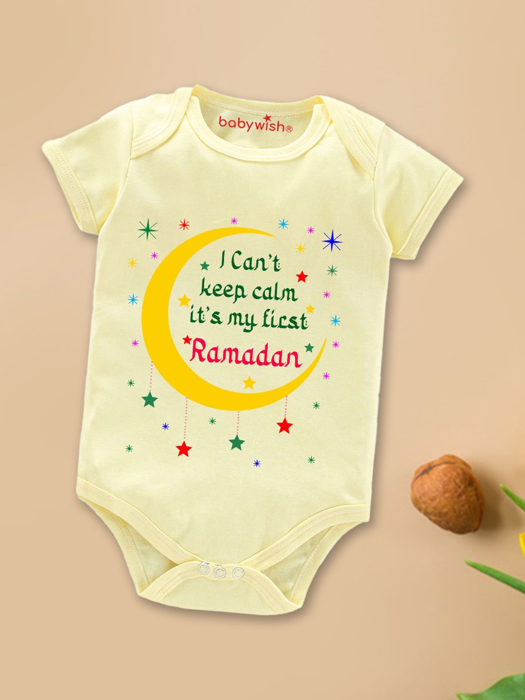 

Babywish Infants Eid Printed Cotton Bodysuit, Yellow