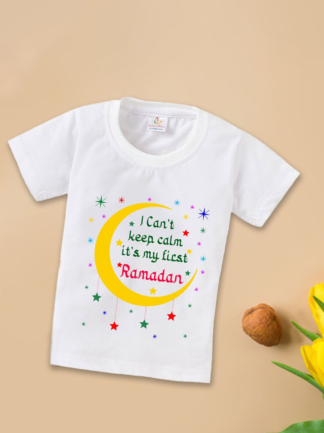 

Babywish Kids Relaxed Fit Typography Printed Cotton T-shirt, White