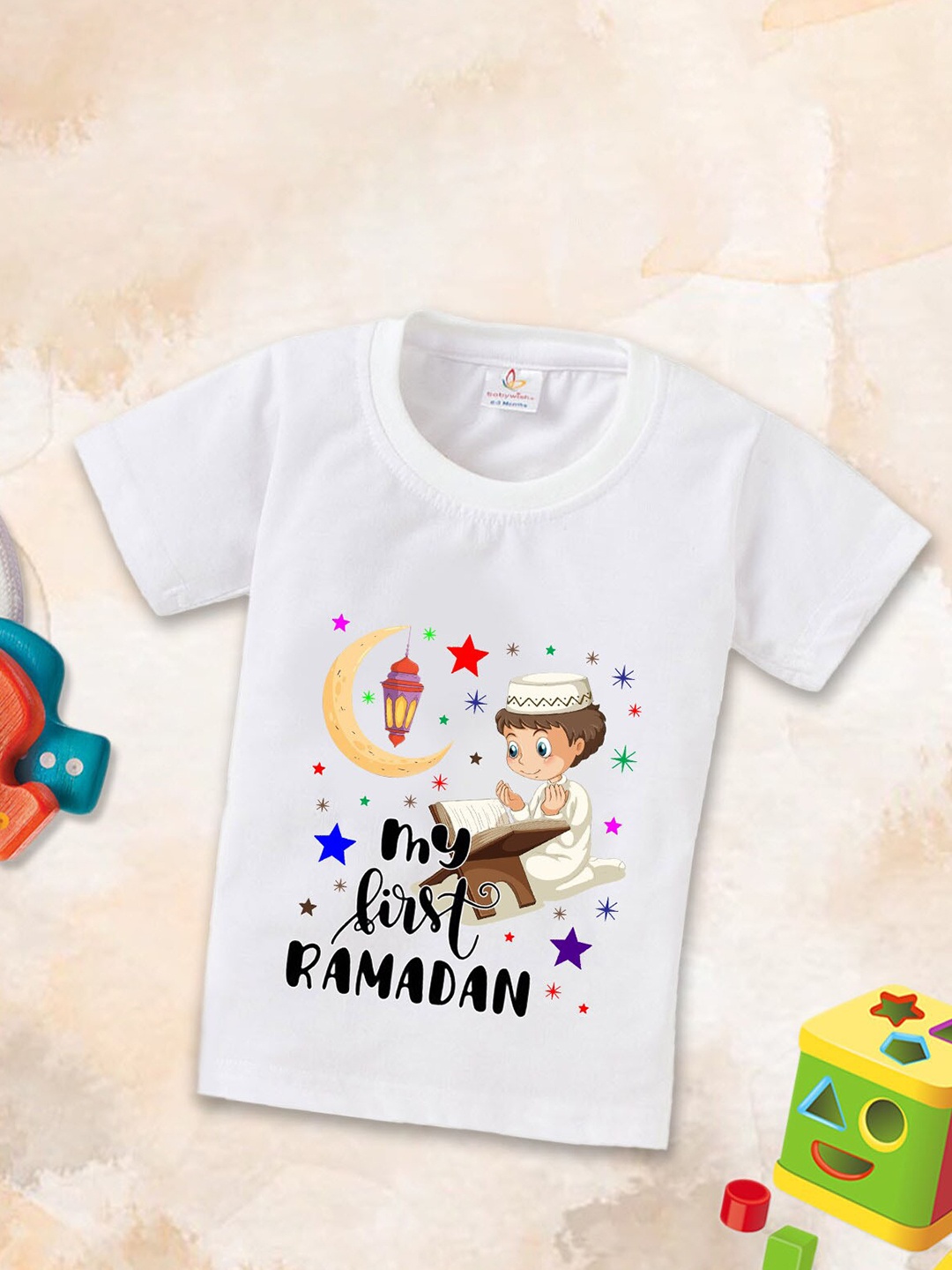 

Babywish Kids Relaxed Fit Typography Printed Cotton T-shirt, White