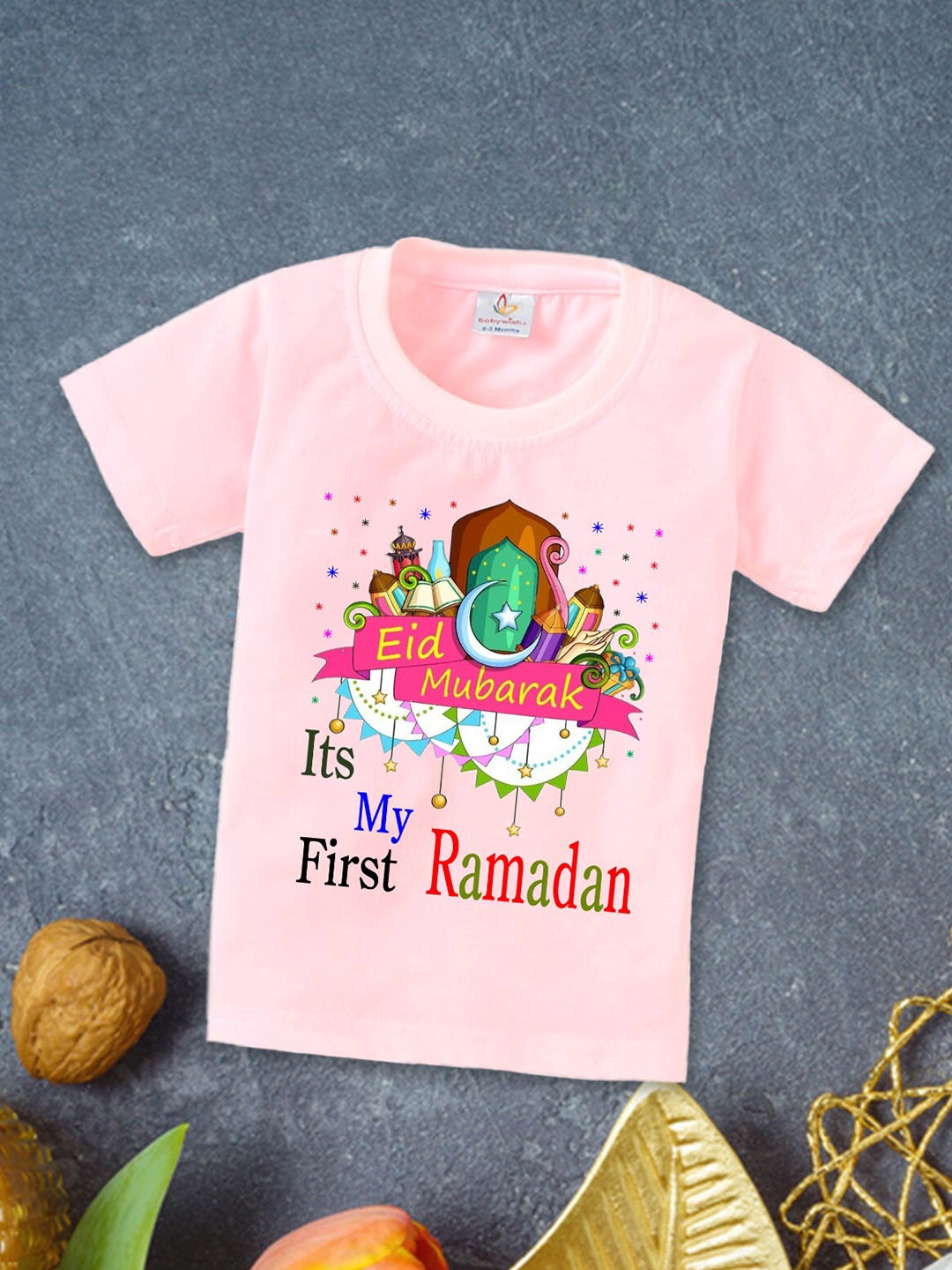 

Babywish Kids Relaxed Fit Typography Printed Cotton T-shirt, Pink