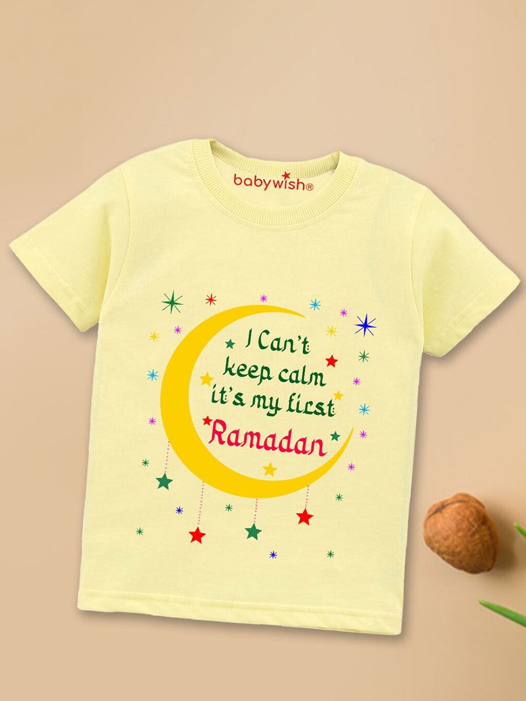

Babywish Kids Relaxed Fit Typography Printed Cotton T-shirt, Yellow