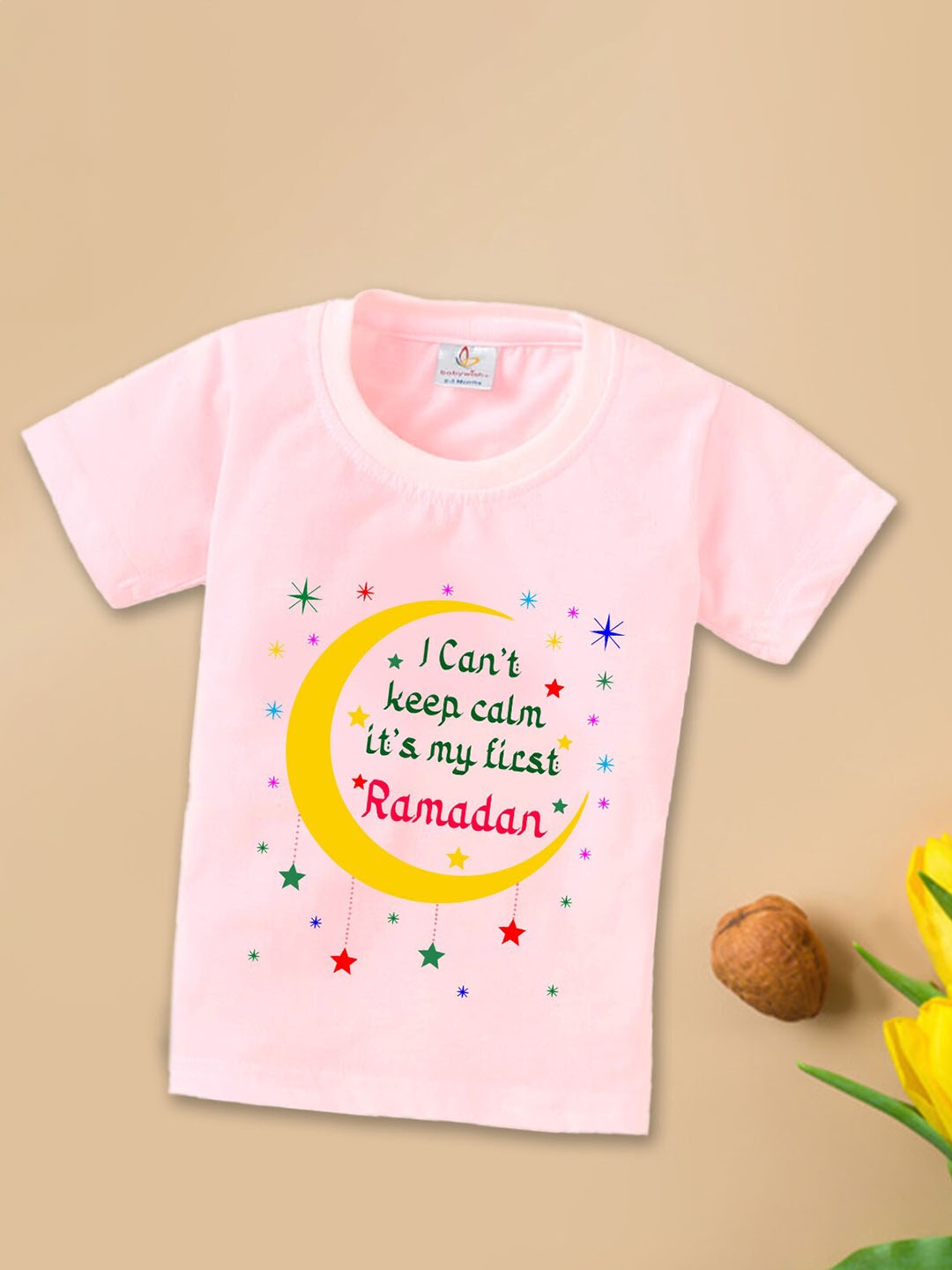 

Babywish Kids Relaxed Fit Typography Printed Cotton T-shirt, Pink