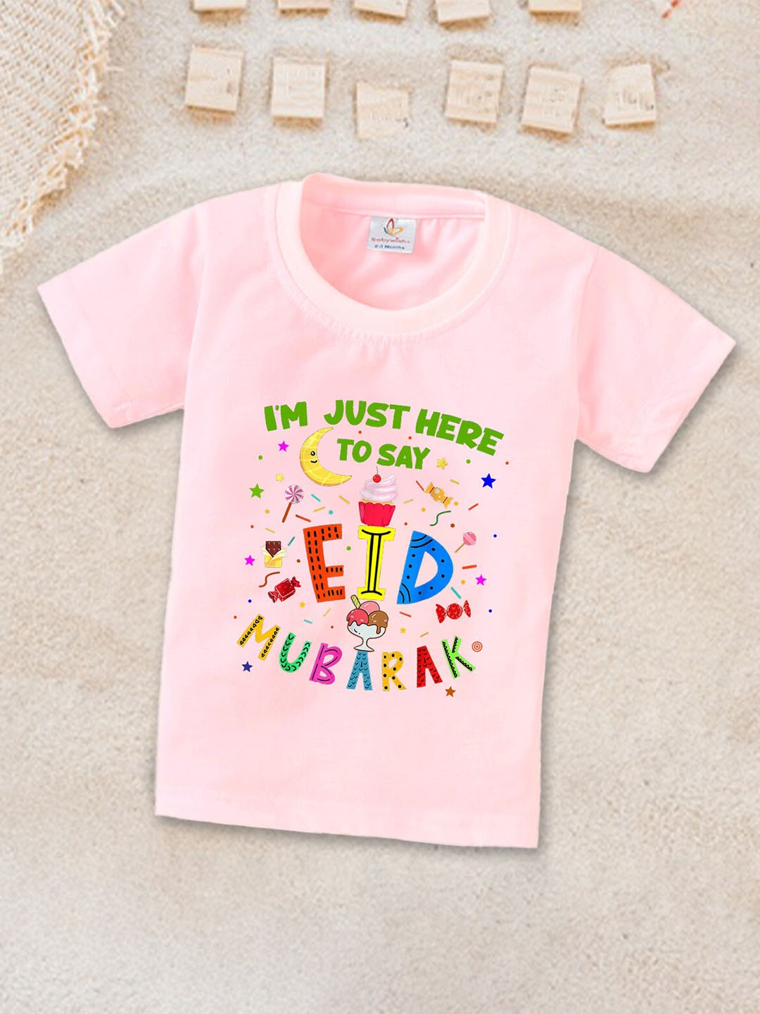 

Babywish Kids Relaxed Fit Typography Printed Cotton T-shirt, Pink