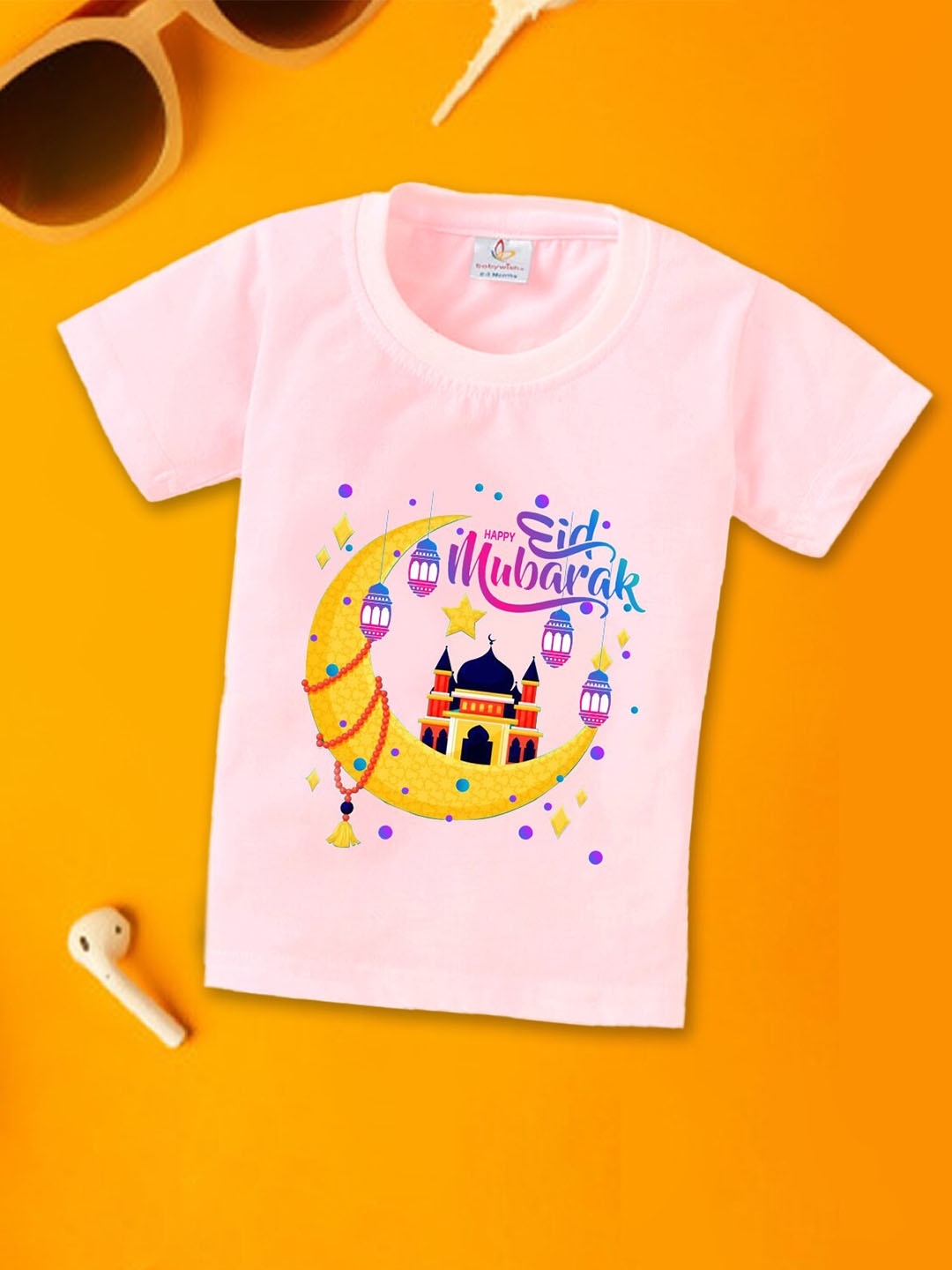 

Babywish Kids Relaxed Fit Graphic Printed Cotton T-shirt, Pink