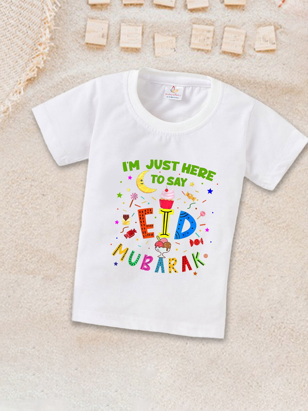 

Babywish Kids Relaxed Fit Typography Printed Cotton T-shirt, White