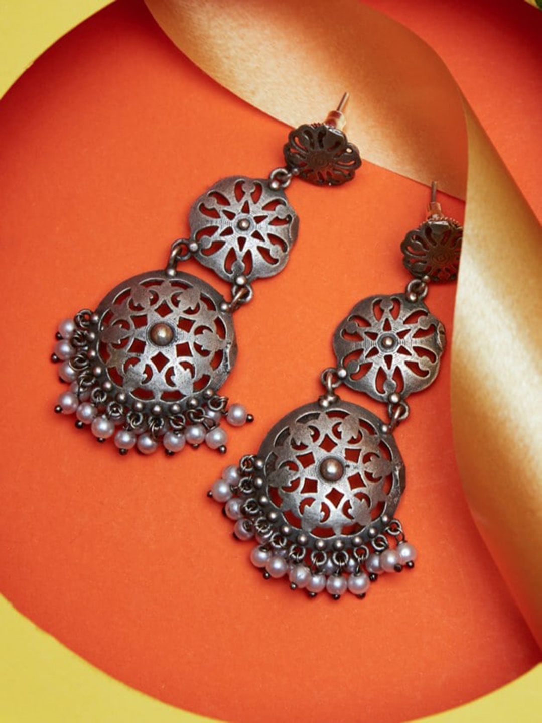 

ATIBELLE Silver-Plated Contemporary Drop Earrings