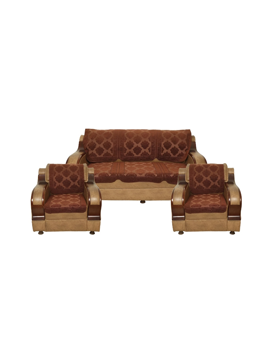 

TANLOOMS Brown 6 Pcs Velvet 5 Seater Sofa Cover