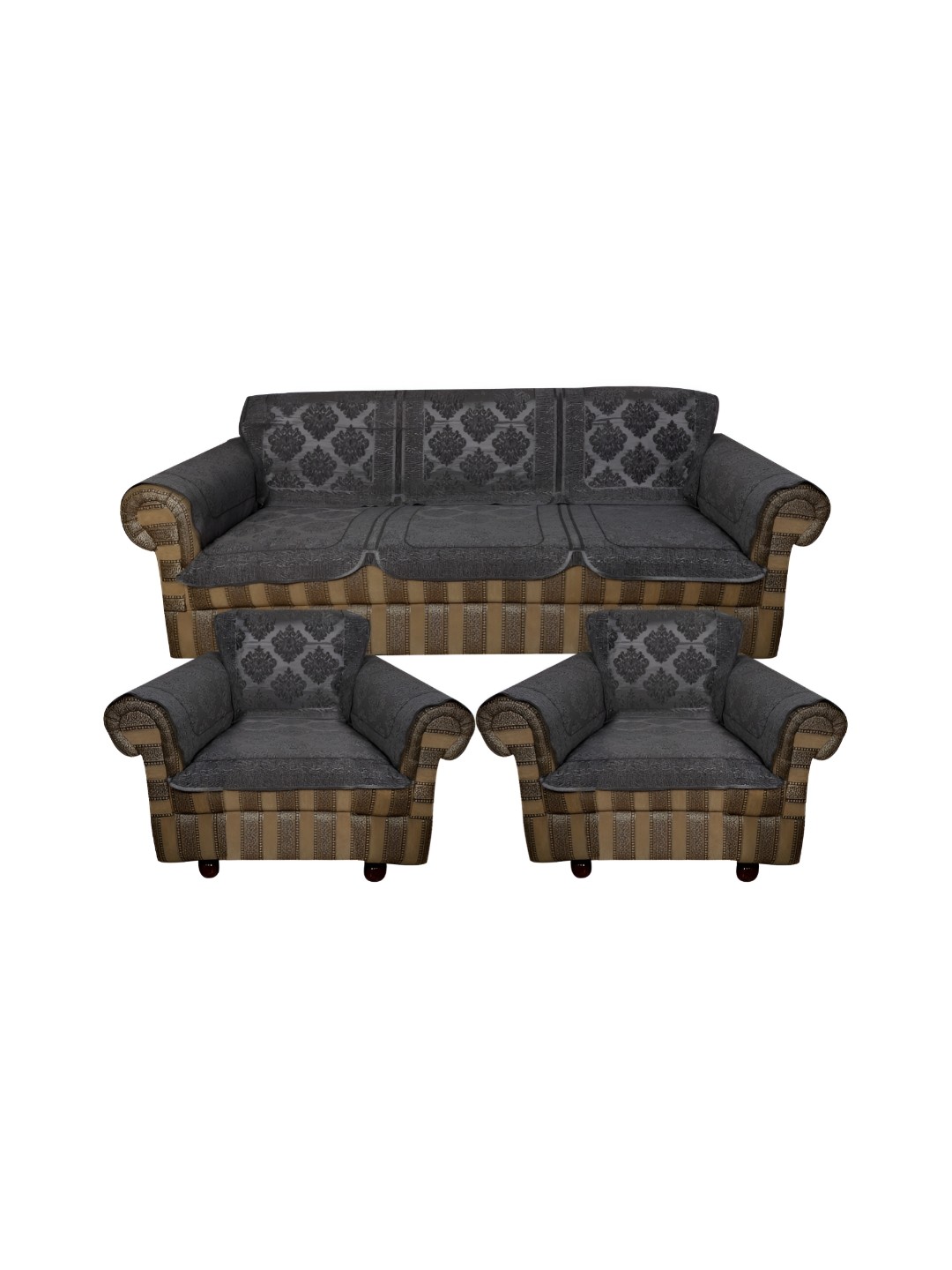 

TANLOOMS Grey 12 Pcs Velvet 5 Seater Sofa Cover With Arms