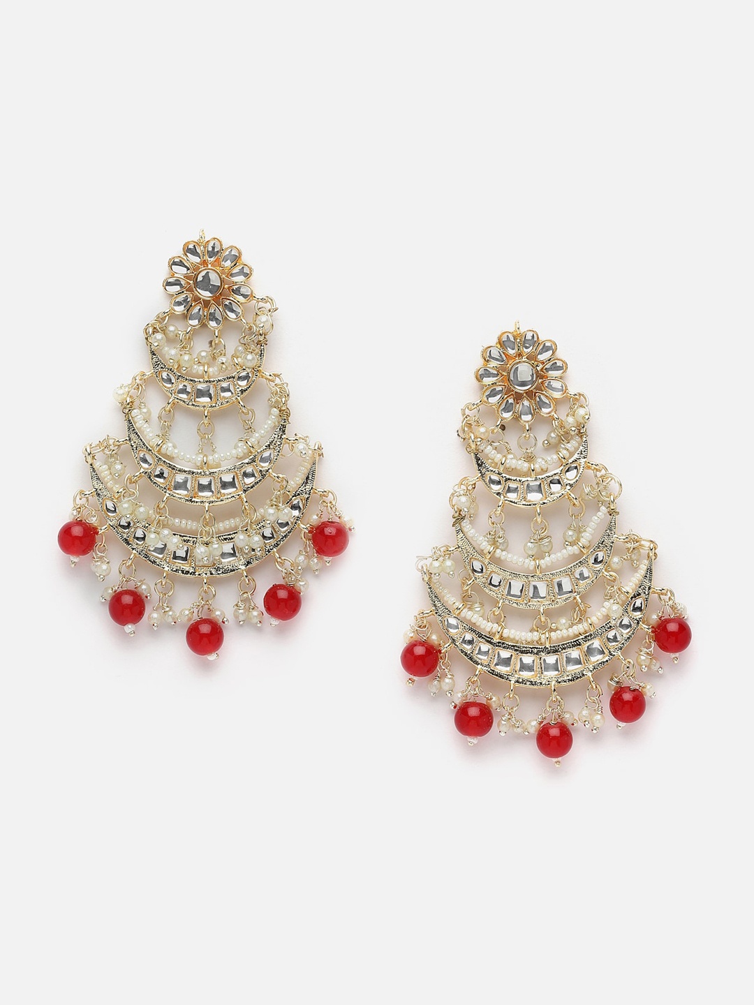 

Anouk Gold-Toned Gold-Plated Pearls Contemporary Chandbalis