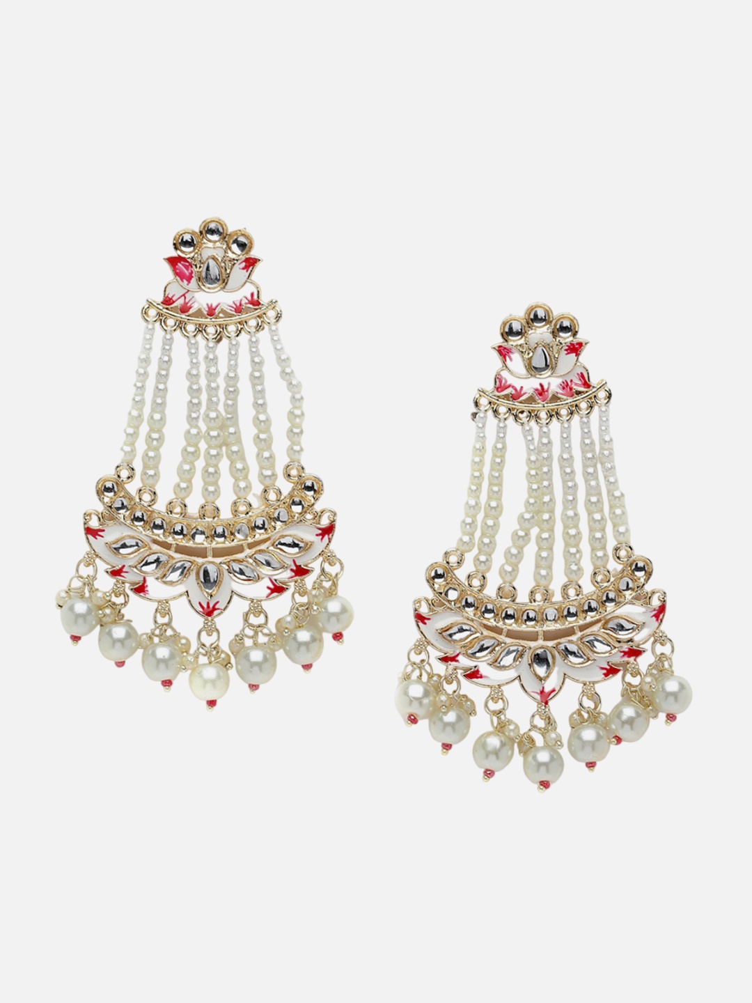 

Anouk Gold-Toned Gold-Plated Pearls Contemporary Chandbalis