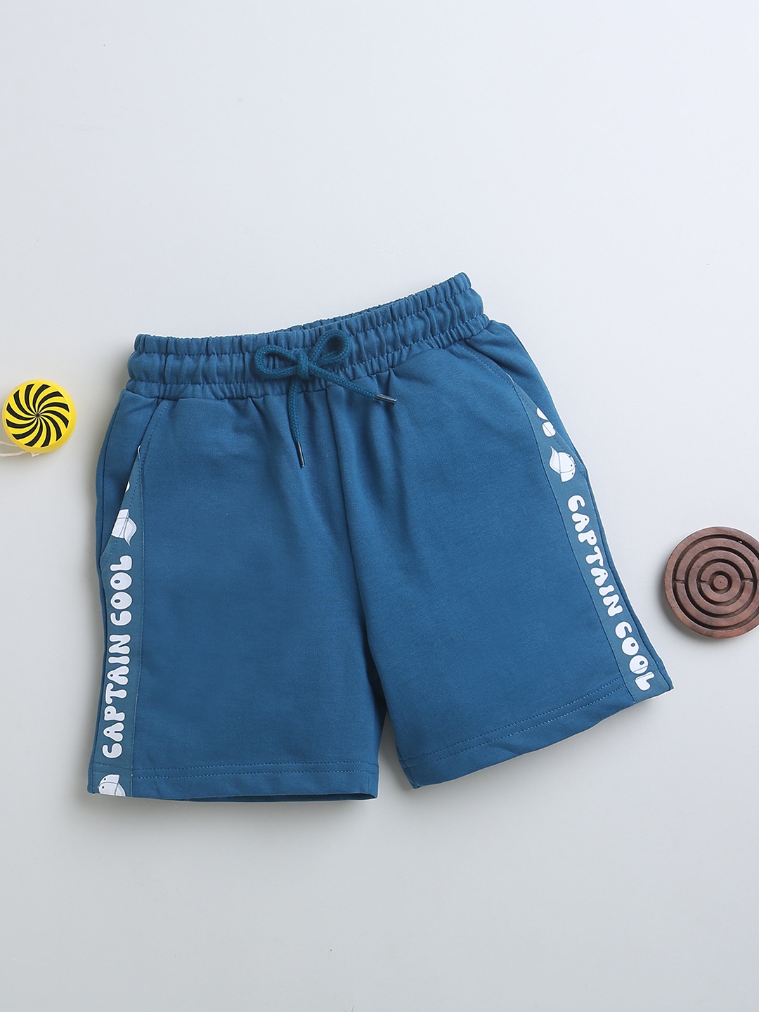 

BUMZEE Boys Mid-Rise Cotton Shorts, Blue