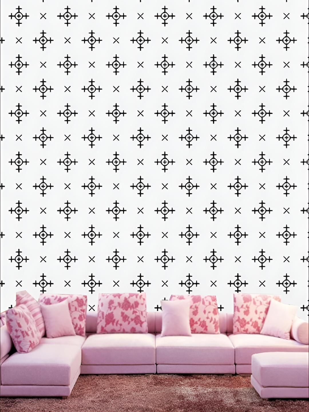 

KSHIRSA White & Black Abstract Printed Self-Adhesive 3D Wallpaper