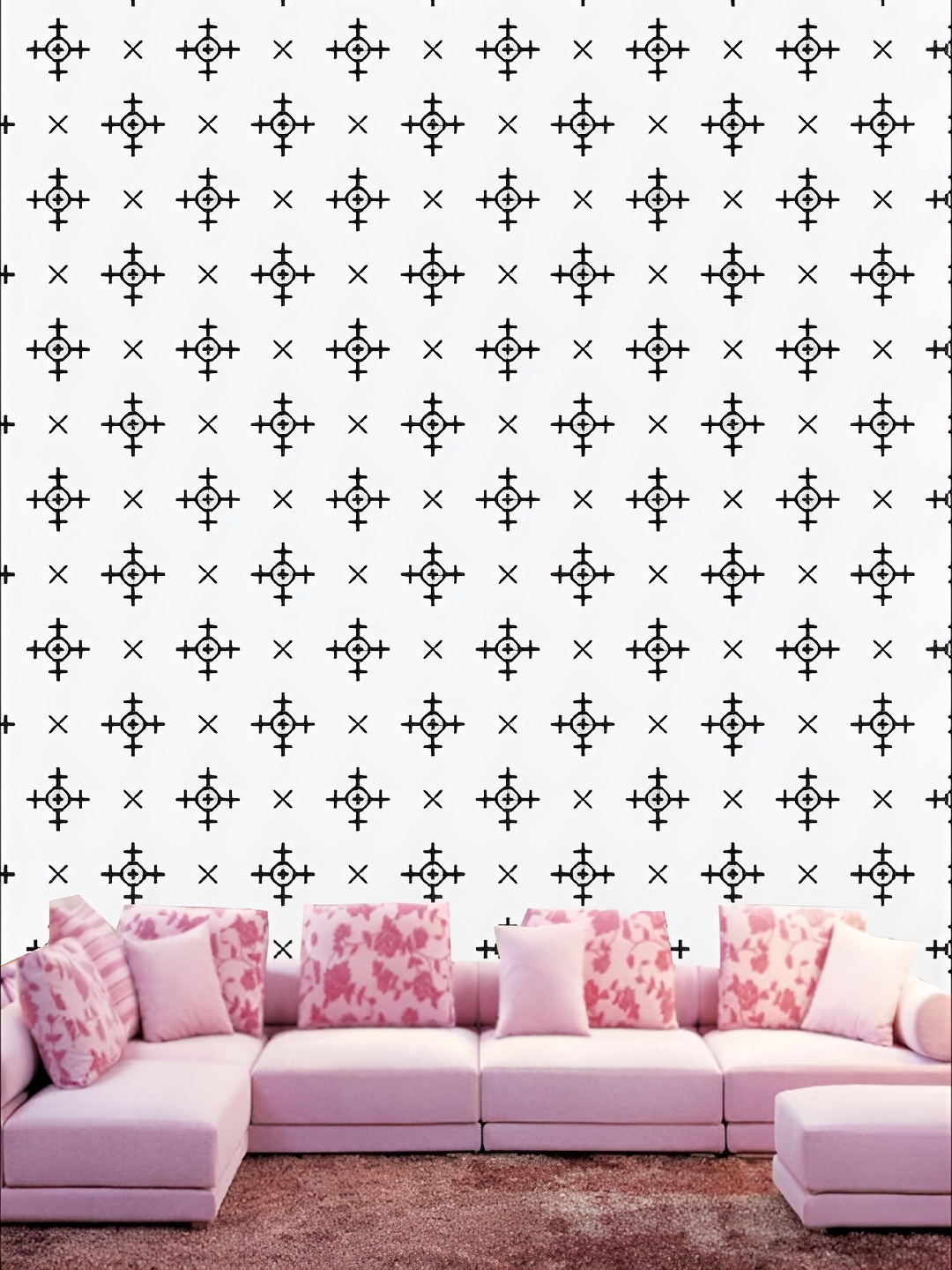 

KSHIRSA White & Black Printed Self-Adhesive 3D Wallpaper