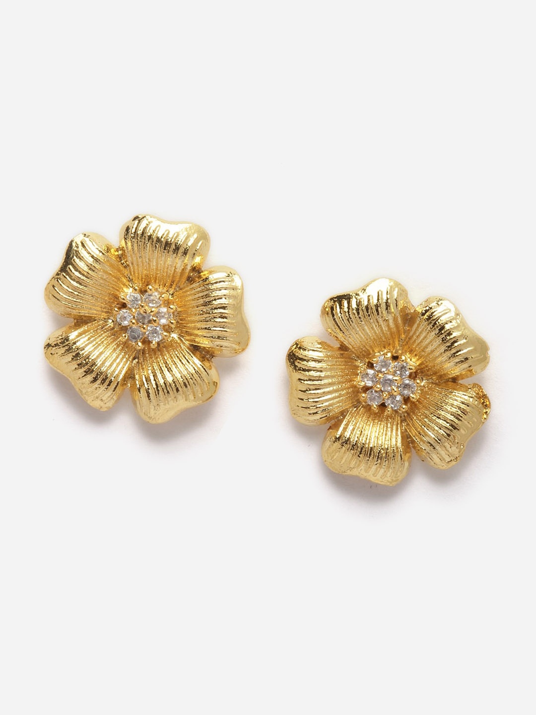 

DressBerry Gold Toned American Diamond Gold Plated Studs Earrings