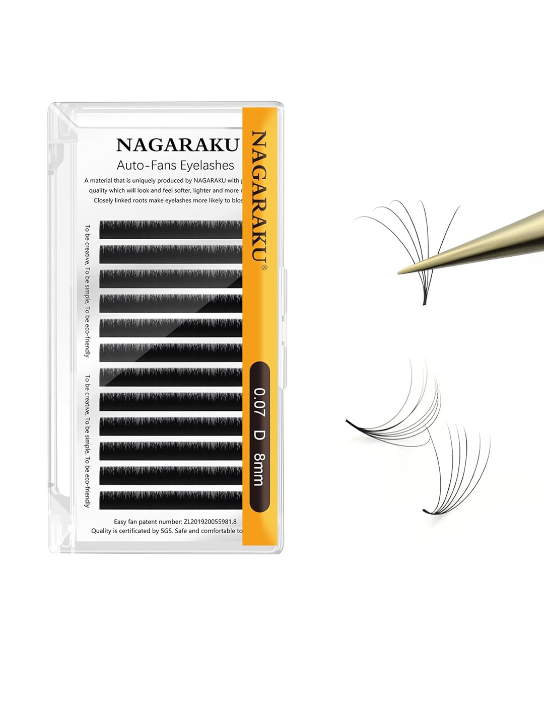 

NAGARAKU Auto Fans False Eyelashes - 12, Black