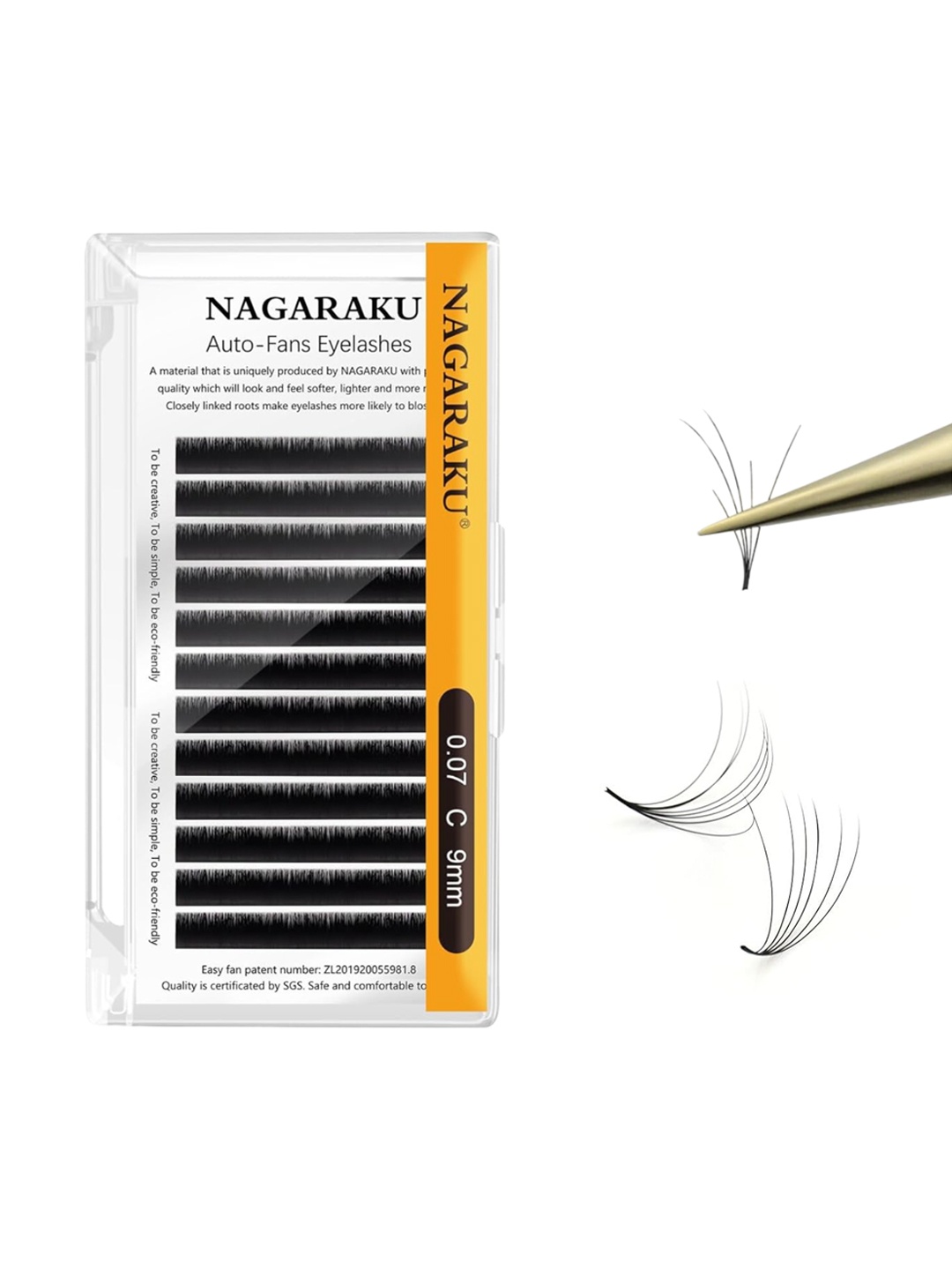 

NAGARAKU Auto Fans False Eyelashes - 12, Black