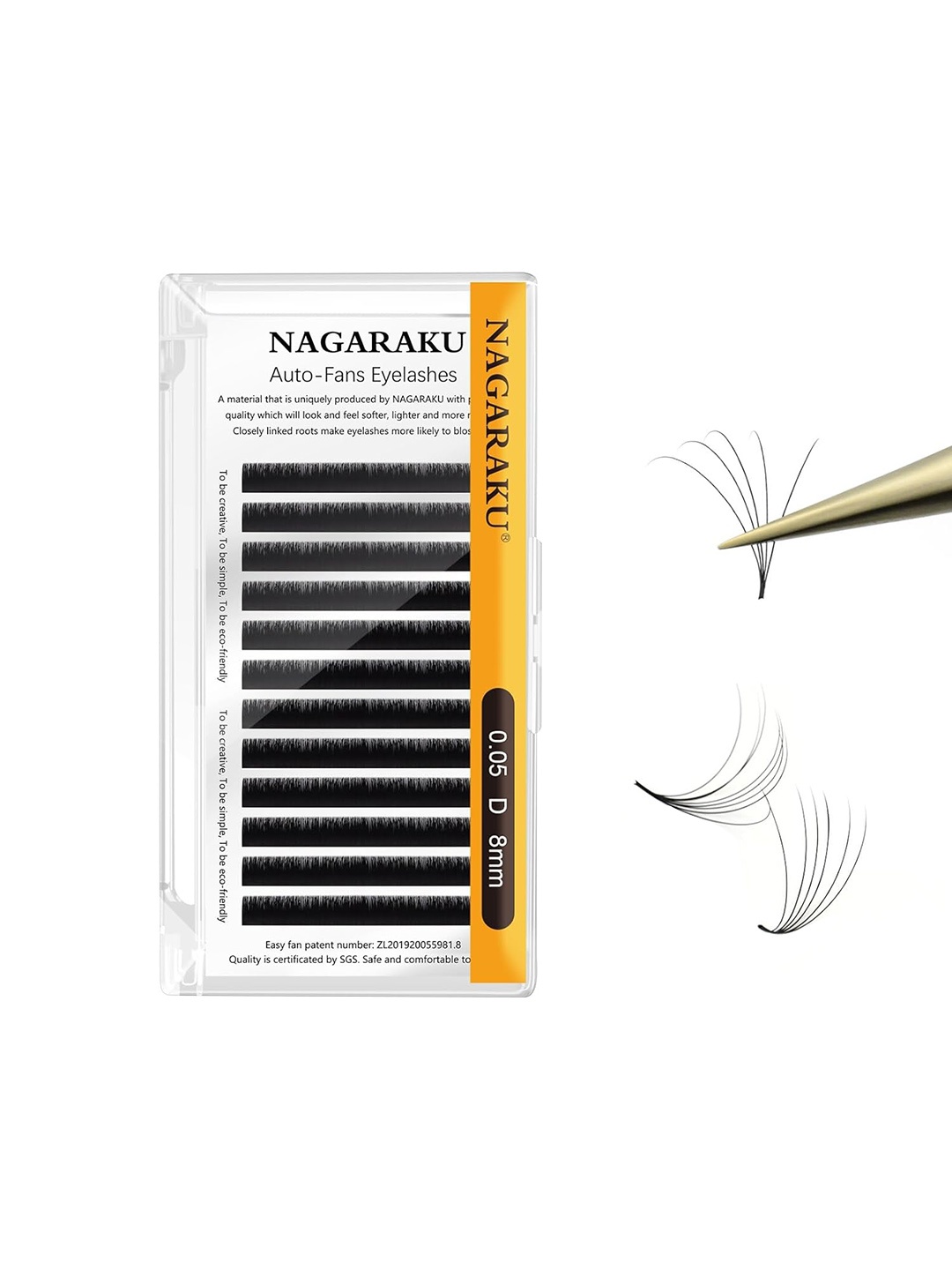 

NAGARAKU Easy Fanning Auto Fans Eyelash Extension Lashes Mega Volume 12 Row, Black