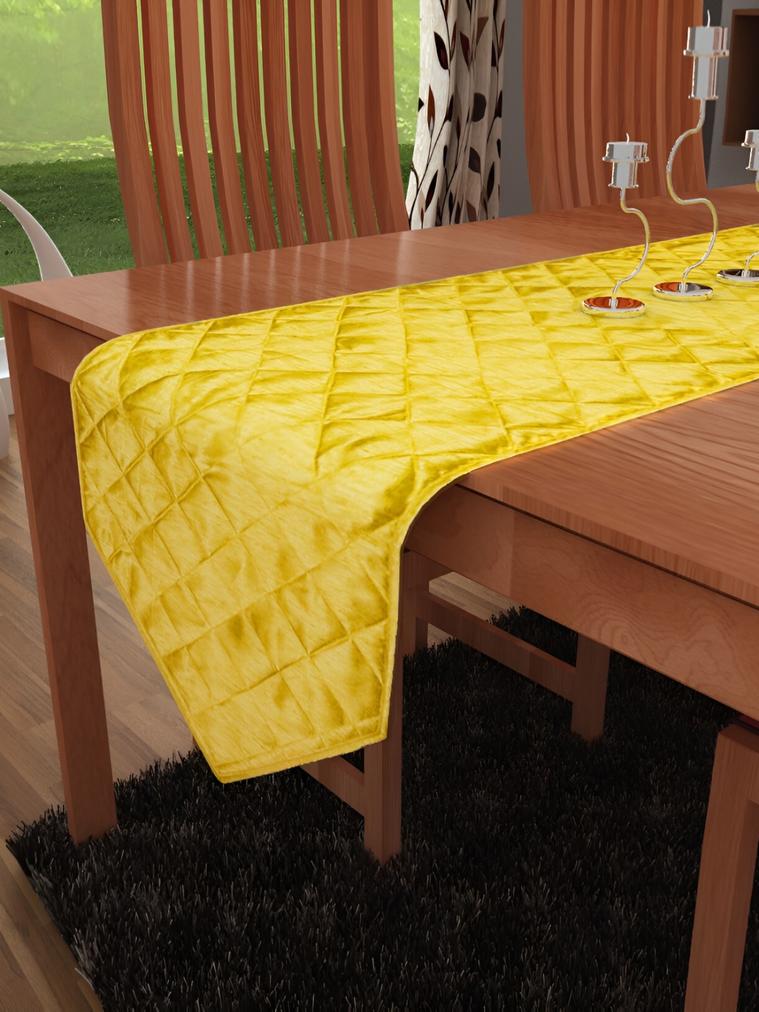 

Home Heart Yellow Quilted Reversible Table Runner