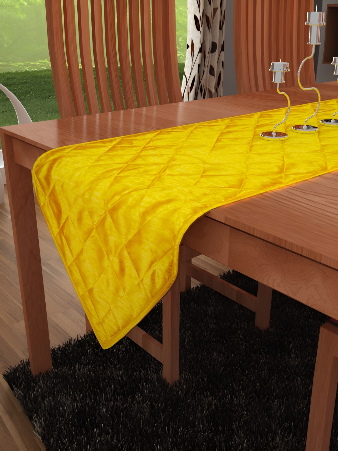 

Home Heart Yellow Quilted Reversible Table Runner