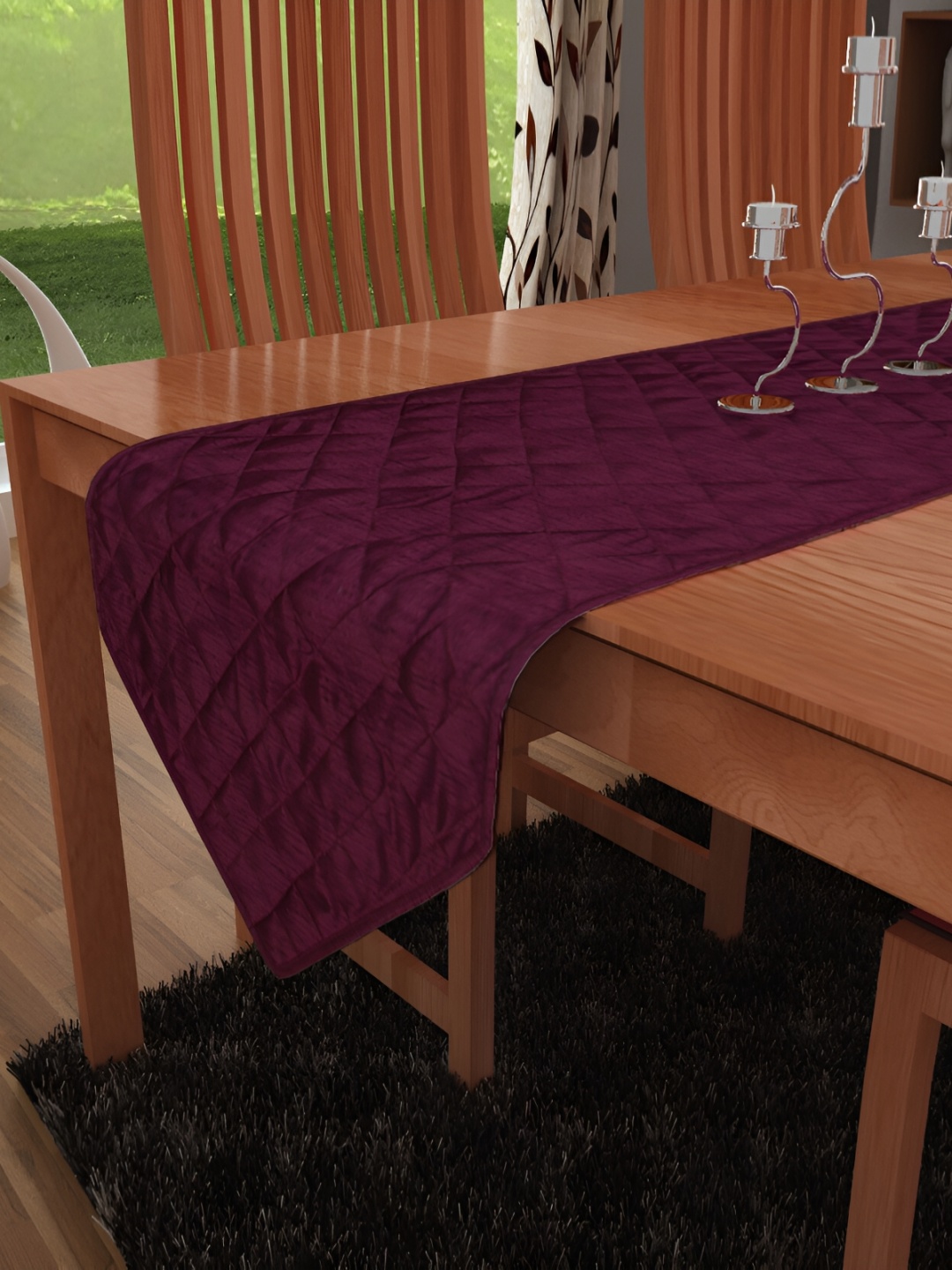 

Home Heart Purple Quilted Reversible Table Runner