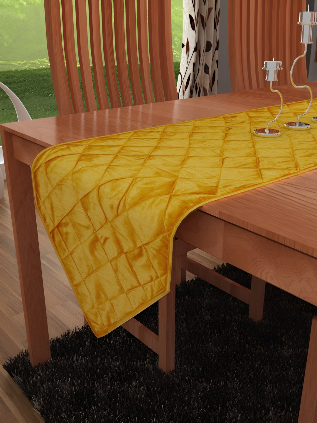 

Home Heart Yellow Quilted Reversible Table Runner