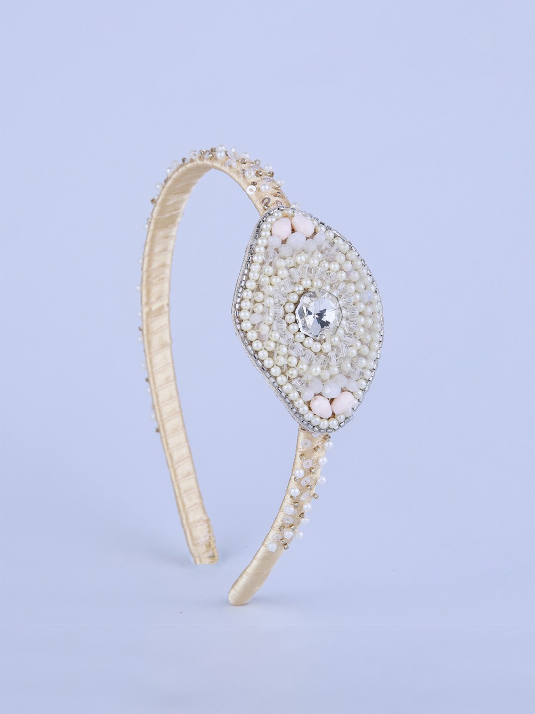 Choko Girls Embellished Hairband, Off white