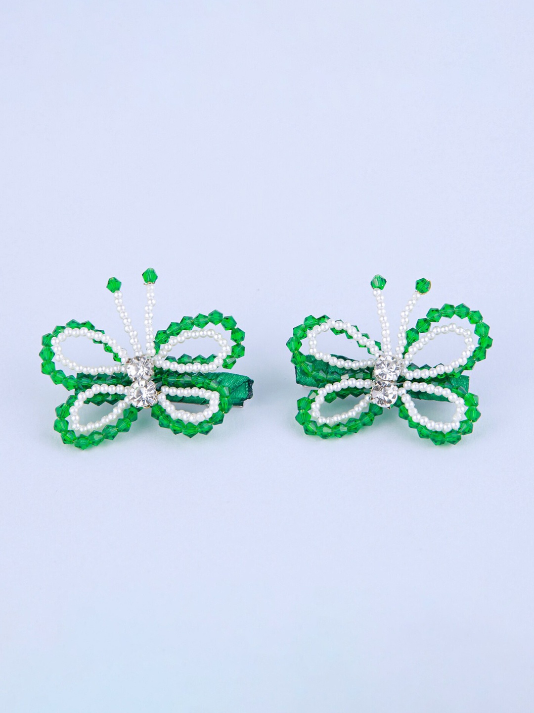 

Choko Girls Set of 2 Beaded Alligator Hair Clip, Green