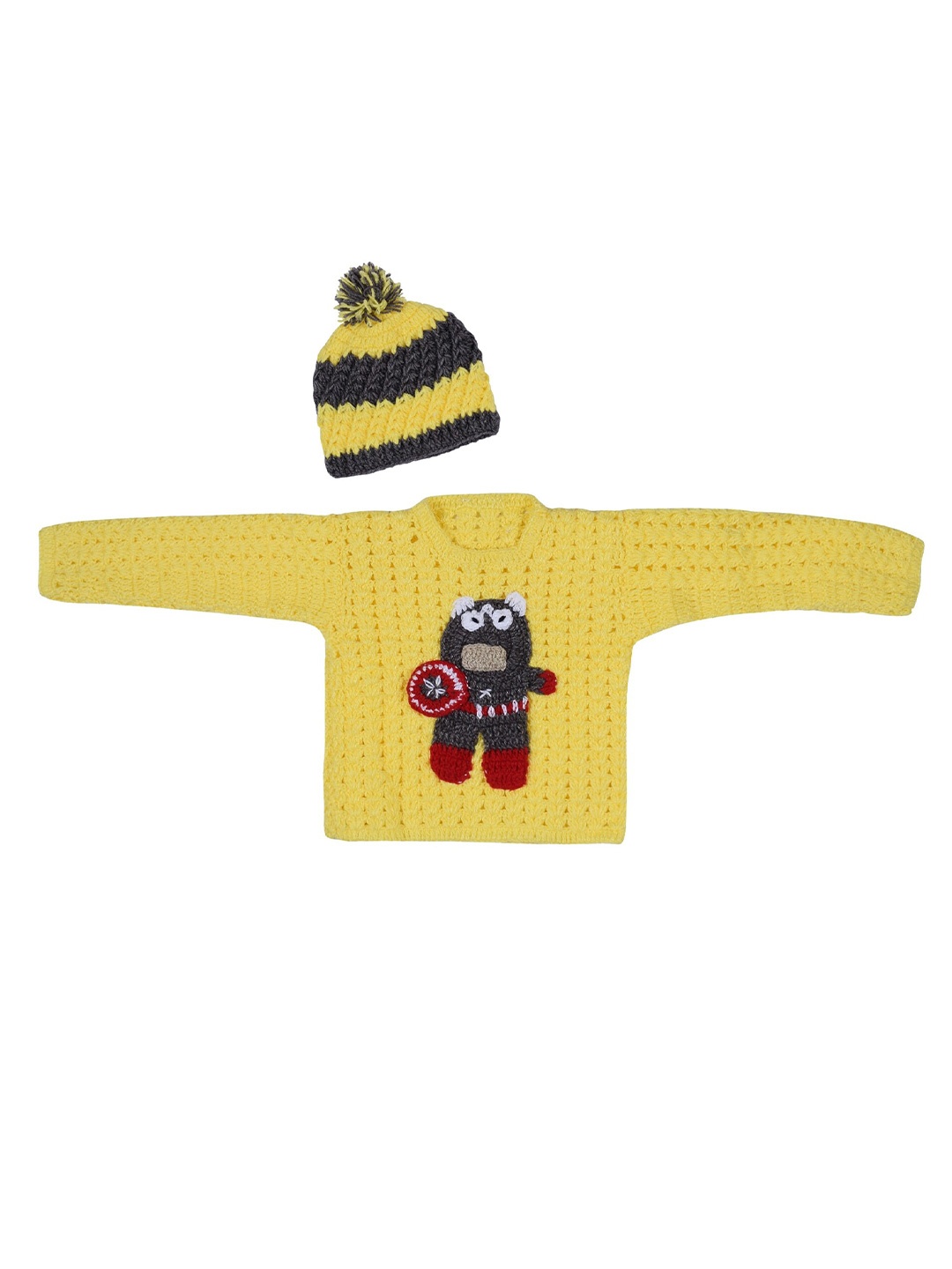 

WINDROP SOLUTIONS Kids Acrylic Ribbed Cardigan Sweater, Yellow