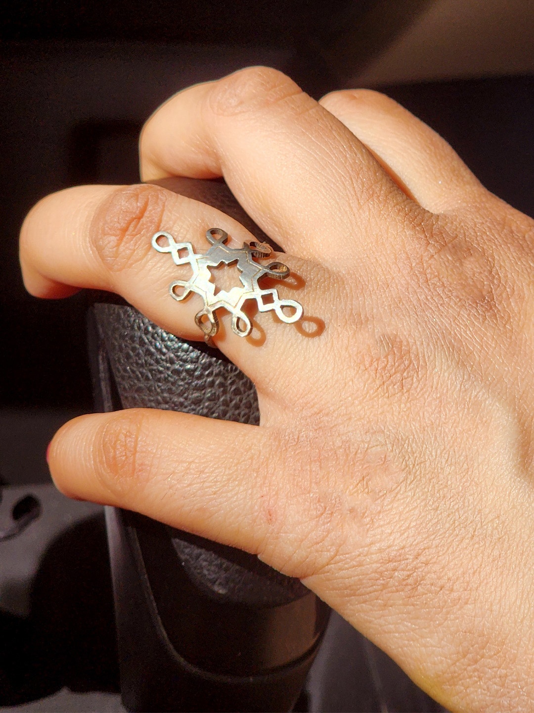 

Goldnera 925 Sterling Silver Silver-Plated Adjustable Finger Ring