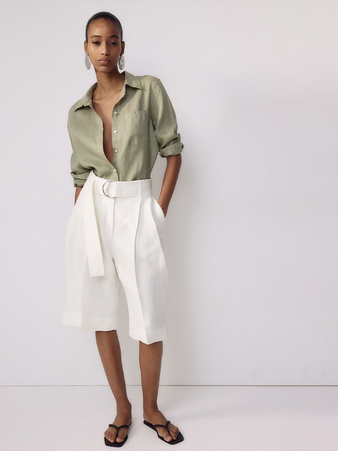 

H&M Linen Shirt, Green